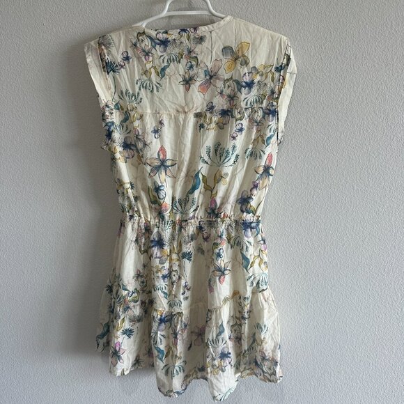 Steve Madden Cream Floral Crew Neck Cap Sleeve Faith Mini Dress - Picture 3 of 8